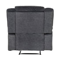 Kingsville Manual Recliner Fabric 1 Seater Sofa In Charcoal