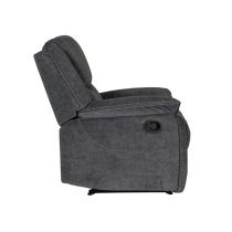 Kingsville Manual Recliner Fabric 1 Seater Sofa In Charcoal