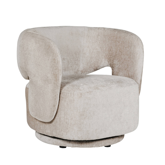 Kenner Swivel Chinelle Fabric Accent Chair In Mink