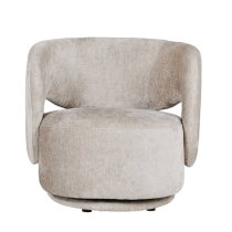 Kenner Swivel Chinelle Fabric Accent Chair In Mink