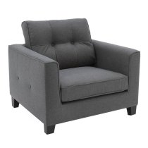 Aberdeen Fabric 1 Seater Sofa In Charcoal