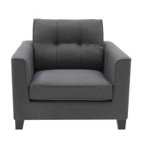 Aberdeen Fabric 1 Seater Sofa In Charcoal