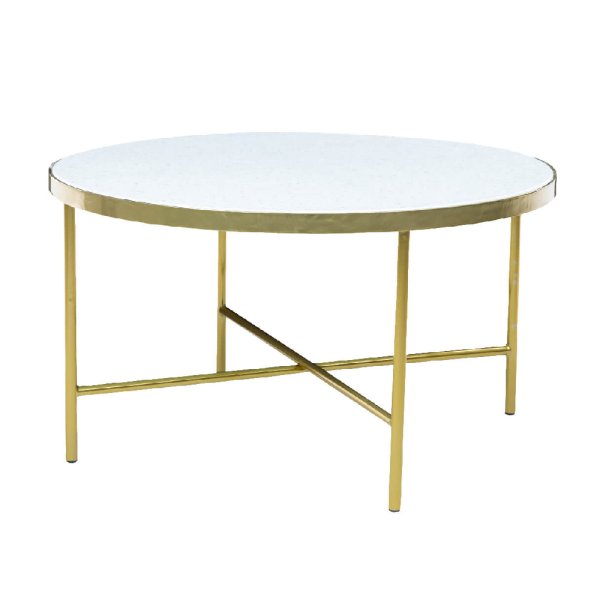 Camrose Glass Coffee Table With Metal Frame In Gold