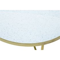 Camrose Glass Coffee Table With Metal Frame In Gold