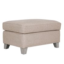 Castro Fabric Foot Stool With Oak Legs In Biscuit