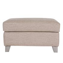 Castro Fabric Foot Stool With Oak Legs In Biscuit