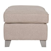 Castro Fabric Foot Stool With Oak Legs In Biscuit