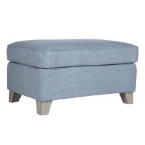 Castro Fabric Foot Stool With Oak Legs In Blue