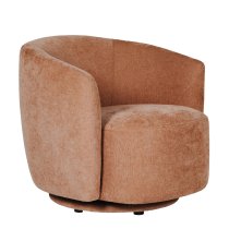 Batavia Velvet Swivel Bedroom Chair In Umber