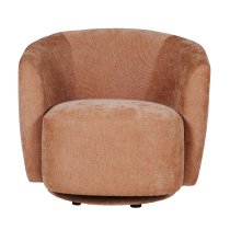 Batavia Velvet Swivel Bedroom Chair In Umber