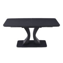 Decatur Glass Small Extending Dining Table In Charcoal