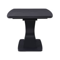 Decatur Glass Small Extending Dining Table In Charcoal