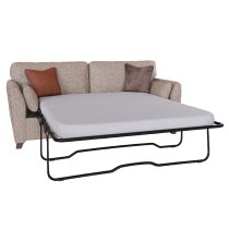 Castro Fabric Sofa Bed With Oak Legs In Biscuit