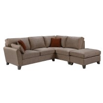 Castro Fabric Right Hand Corner Sofa With Oak Legs In Biscuit