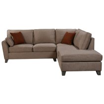 Castro Fabric Right Hand Corner Sofa With Oak Legs In Biscuit