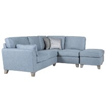 Castro Fabric Right Hand Corner Sofa With Oak Legs In Blue