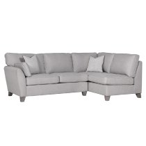 Castro Fabric Right Hand Corner Sofa With Oak Legs In Light Grey