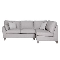 Castro Fabric Right Hand Corner Sofa With Oak Legs In Light Grey