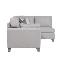 Castro Fabric Right Hand Corner Sofa With Oak Legs In Light Grey