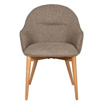 Edmonton Fabric Dining Chair With Oak Legs In Latte