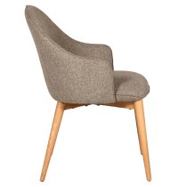 Edmonton Fabric Dining Chair With Oak Legs In Latte