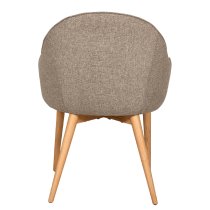 Edmonton Fabric Dining Chair With Oak Legs In Latte