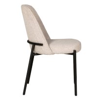 Ferndale Natural Fabric Dining Chairs With Black Legs In Pair