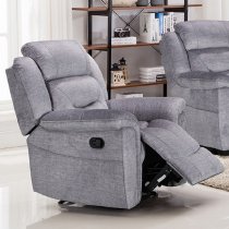 Darley Fabric 1 Seater Recliner Sofa In Grey