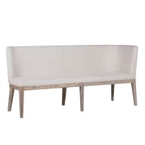 Fenwick Wooden Large Dining Bench With Fabric Seat In Natural