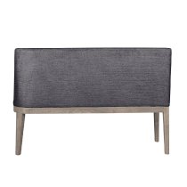 Fenwick Wooden Small Dining Bench With Fabric Seat In Dark Grey