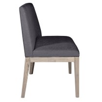 Fenwick Wooden Small Dining Bench With Fabric Seat In Dark Grey