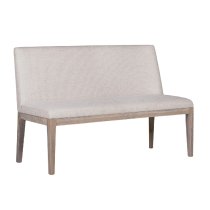 Fenwick Wooden Small Dining Bench With Fabric Seat In Natural