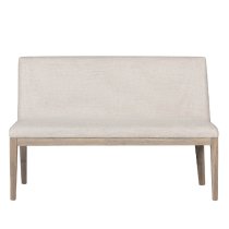 Fenwick Wooden Small Dining Bench With Fabric Seat In Natural