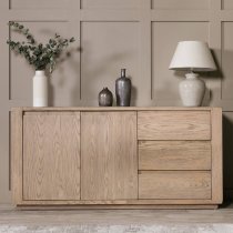 Fenwick Wooden Sideboard With 3 Drawers In Smoked Oak