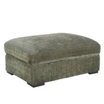 Hayward Fabric Ottoman With Black Legs In Green