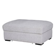 Hayward Fabric Ottoman With Black Legs In Light Grey