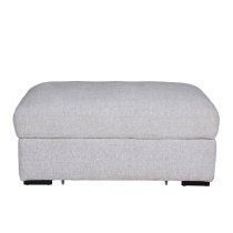 Hayward Fabric Ottoman With Black Legs In Light Grey