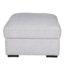 Hayward Fabric Ottoman With Black Legs In Light Grey