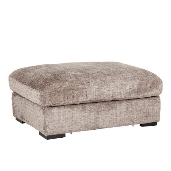 Hayward Fabric Ottoman With Black Legs In Mink