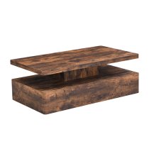 Quinton Wooden Coffee Table In Rustic Oak With LED