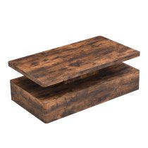 Quinton Wooden Coffee Table In Rustic Oak With LED