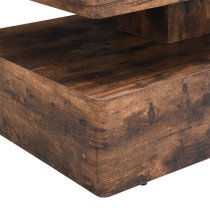 Quinton Wooden Coffee Table In Rustic Oak With LED