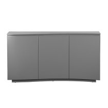 Langley LED Wooden Storage Cabinet With Glass Top In Graphite