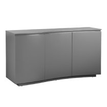 Langley LED Wooden Storage Cabinet With Glass Top In Graphite