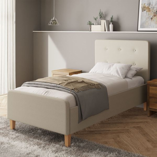 Alkham Ottoman Fabric Single Bed In Natural