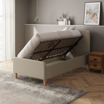 Alkham Ottoman Fabric Single Bed In Natural