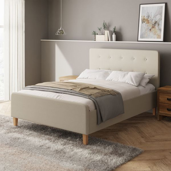 Alkham Ottoman Fabric King Size Bed In Natural