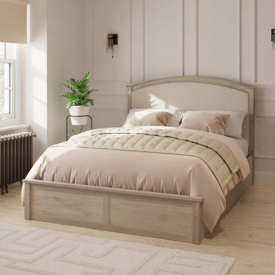 Millom Ottoman Wooden King Size Bed In Limed Oak