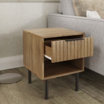 Natick Wooden Lamp Table With 1 Drawer In Oak