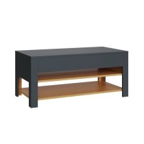 Langley Wooden Coffee Table In Anthracite And Oak With LED